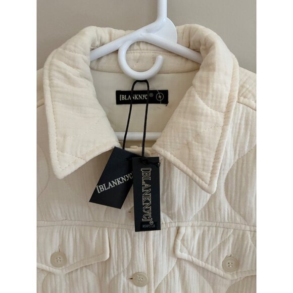 BLANK(NYC) NWT Easy Goin' Quilted Shacket Jacket Off White Size Medium - Picture 5 of 13